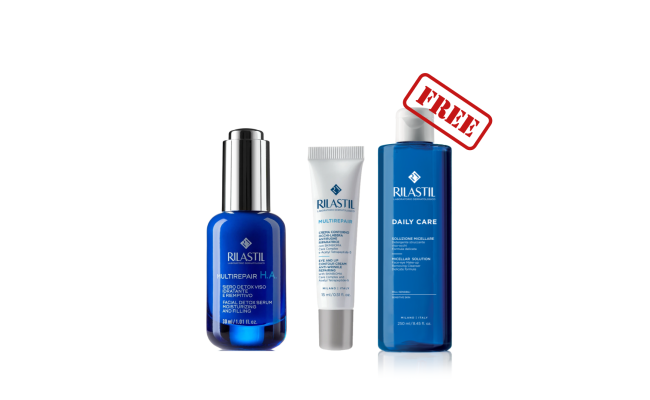 Rilastil Multirepair H.A.Serum+ Rilastil Eye Contour Cream + Free Rilastil Daily Care Micellar Solution